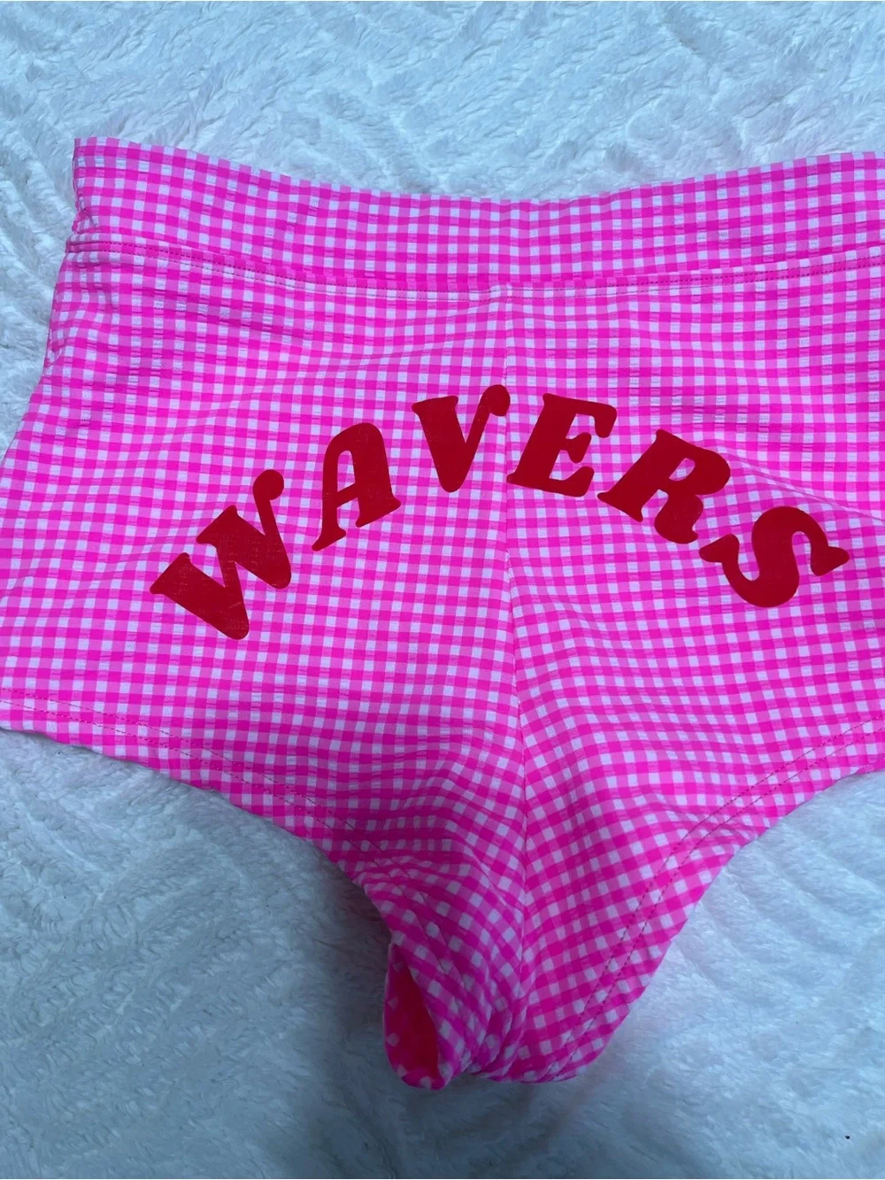 Kulani Kinis Pink Gingham Bikini Set S NWT Halter Top High Waist Cheeky Shorts